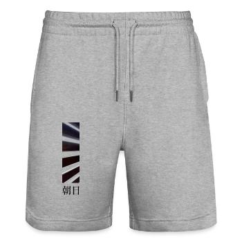 Shoot - Stanley/Stella Trainer Unisex Organic Jogging Shorts - heather grey - Front - Nik (191cm) & Marisol (170cm)