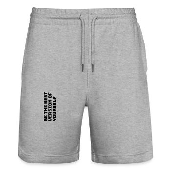 Be the best version of yourself - Stanley/Stella Unisex Bio Joggingshorts Trainer  - Grau meliert - Vorne - Nik (191cm) & Marisol (170cm)
