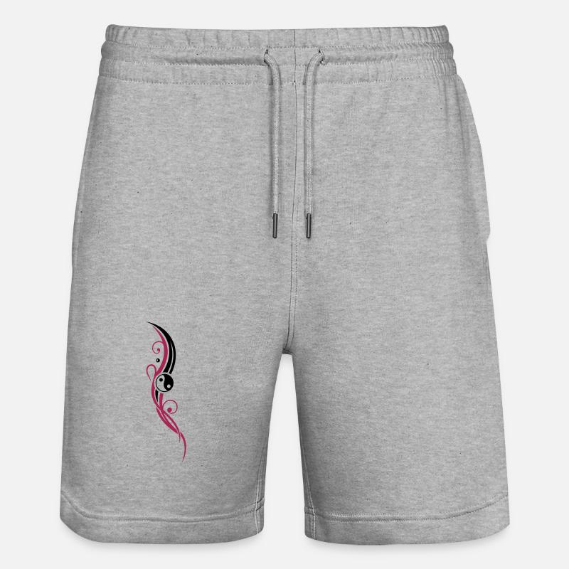 Yin & Yang Symbol mit Tribal - Short de jogging bio TRAINER Stanley/Stella unisexe - gris chiné