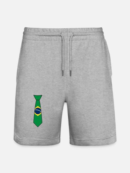 Cravate Brésil – Drapeau - Short de jogging bio TRAINER Stanley/Stella unisexe - gris chiné