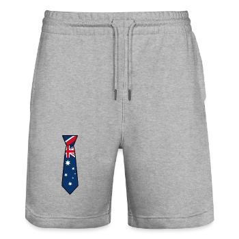Australia Tie - Stanley/Stella Trainer Unisex Organic Jogging Shorts - heather grey - Front - Nik (191cm) & Marisol (170cm)