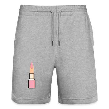Fingerlipstick Rose - Stanley/Stella Unisex Bio Joggingshorts Trainer  - Grau meliert - Vorne - Nik (191cm) & Marisol (170cm)