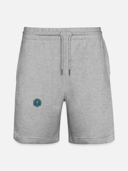 Peacock Bird Winter Comic - Stanley/Stella Trainer Unisex Organic Jogging Shorts - heather grey