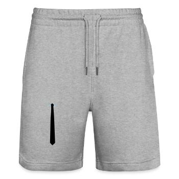 Stropdas - cravate - Short de jogging bio TRAINER Stanley/Stella unisexe - gris chiné - Devant - Nik (191cm) & Marisol (170cm)