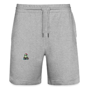 Frosch Weihnachten Comic Geschenke - Stanley/Stella Unisex Bio Joggingshorts Trainer  - Grau meliert - Vorne - Nik (191cm) & Marisol (170cm)