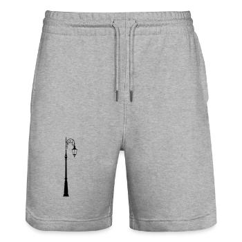 Straßenlaterne - Stanley/Stella Unisex Bio Joggingshorts Trainer  - Grau meliert - Vorne - Nik (191cm) & Marisol (170cm)