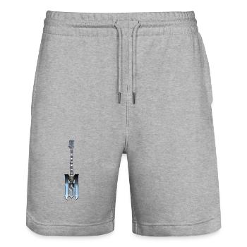 Monsoon Soundworks official Logo - Stanley/Stella Trainer Unisex Organic Jogging Shorts - heather grey - Front - Nik (191cm) & Marisol (170cm)
