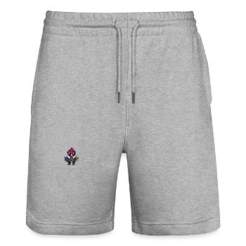 Dinde Hiver - Short de jogging bio TRAINER Stanley/Stella unisexe - gris chiné - Devant - Nik (191cm) & Marisol (170cm)
