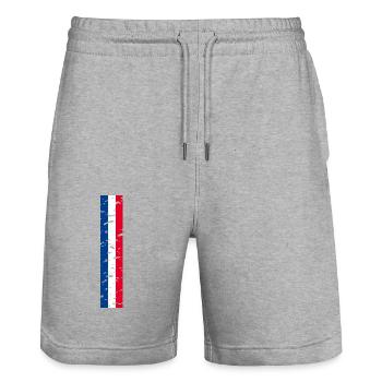 Ich liebe Frankreich Eleganz Stil Design Outfits - Stanley/Stella Unisex Bio Joggingshorts Trainer  - Grau meliert - Vorne - Nik (191cm) & Marisol (170cm)