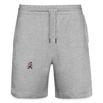 Skeleton Christmas Cool X-Mas - Stanley/Stella Trainer Unisex Organic Jogging Shorts - heather grey - Front - Nik (191cm) & Marisol (170cm)