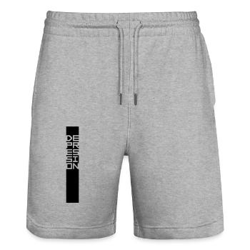 Text Balken Depression - Stanley/Stella Unisex Bio Joggingshorts Trainer  - Grau meliert - Vorne - Nik (191cm) & Marisol (170cm)
