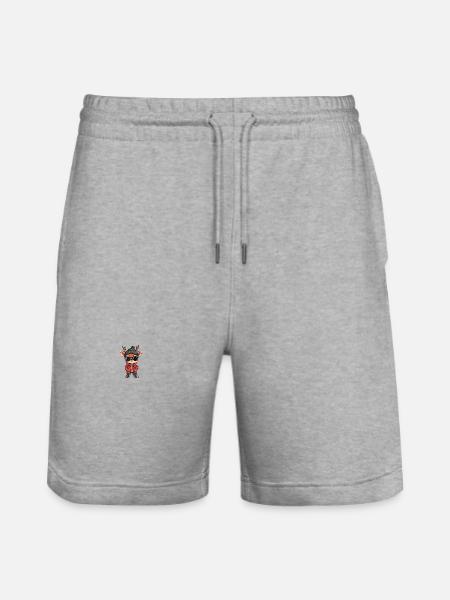 Hirsch Winter Comic - Stanley/Stella Unisex Bio Joggingshorts Trainer - Grau meliert