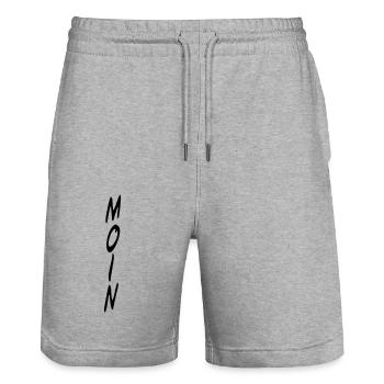 MOIN - Stanley/Stella Unisex Bio Joggingshorts Trainer  - Grau meliert - Vorne - Nik (191cm) & Marisol (170cm)
