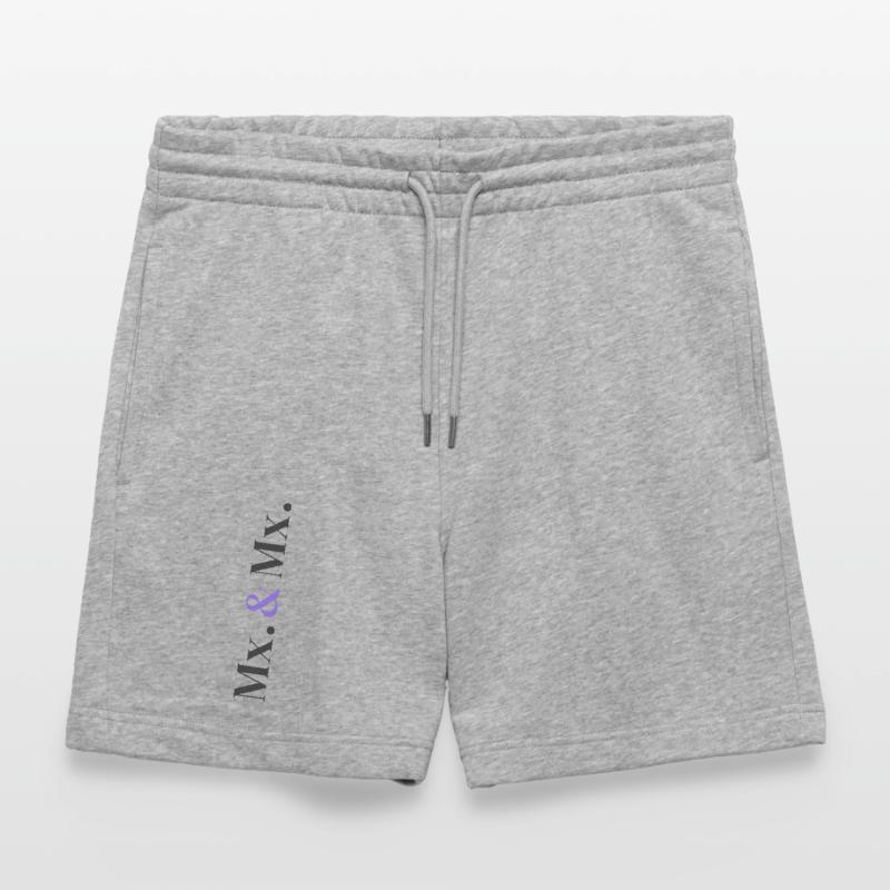 Mx. and Mx. Wedding Design in Vertical Type Stack  Stanley/Stella Unisex Bio Joggingshorts Trainer 