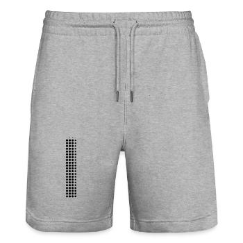 Buchstabe I – Punktmuster Initial Design - Stanley/Stella Unisex Bio Joggingshorts Trainer  - Grau meliert - Vorne - Nik (191cm) & Marisol (170cm)