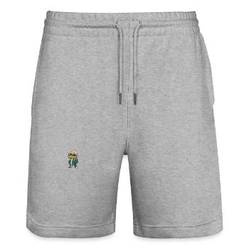 Alligator Winter Comic - Stanley/Stella Trainer Unisex Organic Jogging Shorts - heather grey - Front - Nik (191cm) & Marisol (170cm)