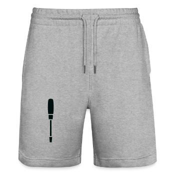 Tournevis minimaliste – Tool Art - Short de jogging bio TRAINER Stanley/Stella unisexe - gris chiné - Devant - Nik (191cm) & Marisol (170cm)