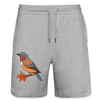 Fantasy bird - Stanley/Stella Trainer Unisex Organic Jogging Shorts - heather grey - Front - Nik (191cm) & Marisol (170cm)