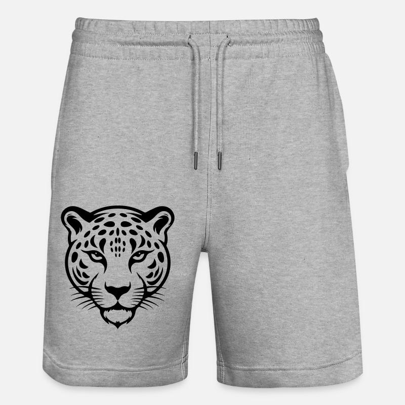 Tête de guépard - Short de jogging bio TRAINER Stanley/Stella unisexe - gris chiné