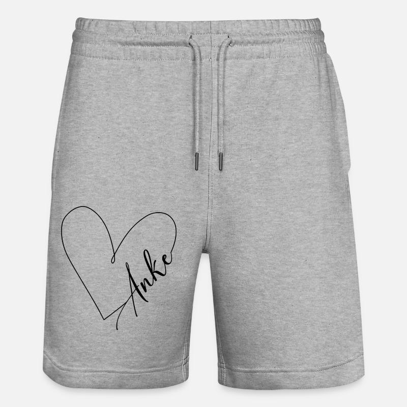 Anke Nom Ligne de Coeur - Short de jogging bio TRAINER Stanley/Stella unisexe - gris chiné