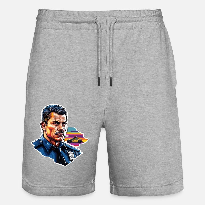 Polizei / Einsatz / Beruf / Job / Einsatzkräfte - Stanley/Stella Unisex Bio Joggingshorts Trainer - Grau meliert