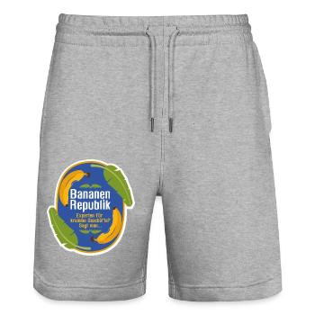 Bananenrepublik - Stanley/Stella Unisex Bio Joggingshorts Trainer  - Grau meliert - Vorne - Nik (191cm) & Marisol (170cm)