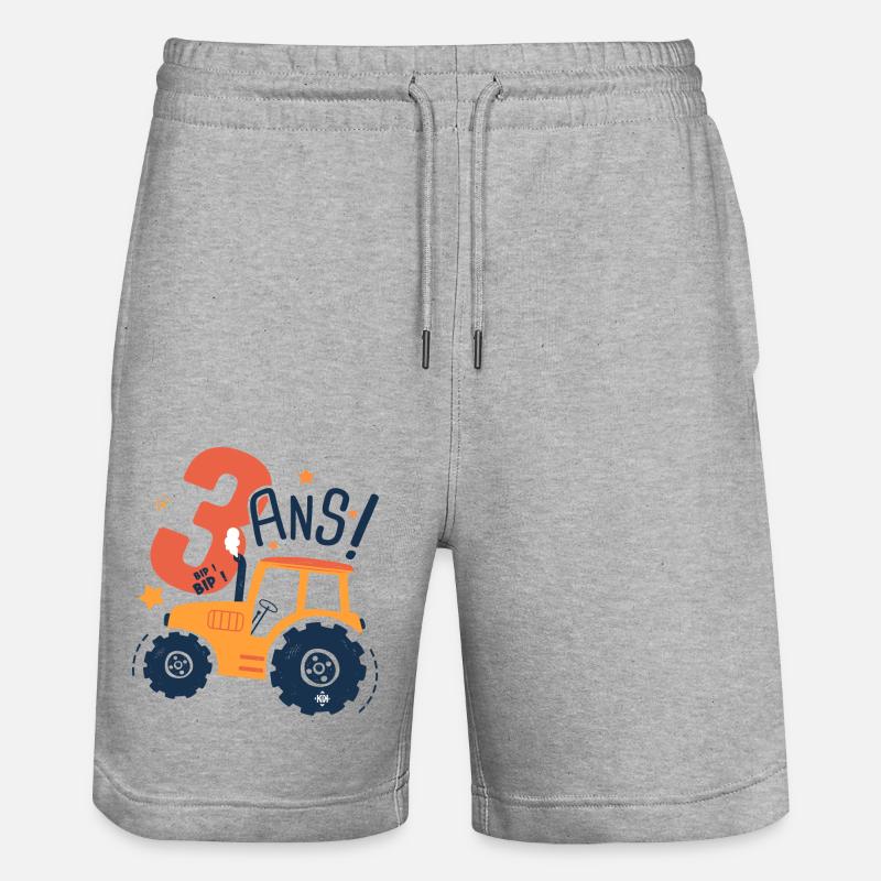 3 ans anniversaire tracteur - Short de jogging bio TRAINER Stanley/Stella unisexe - gris chiné