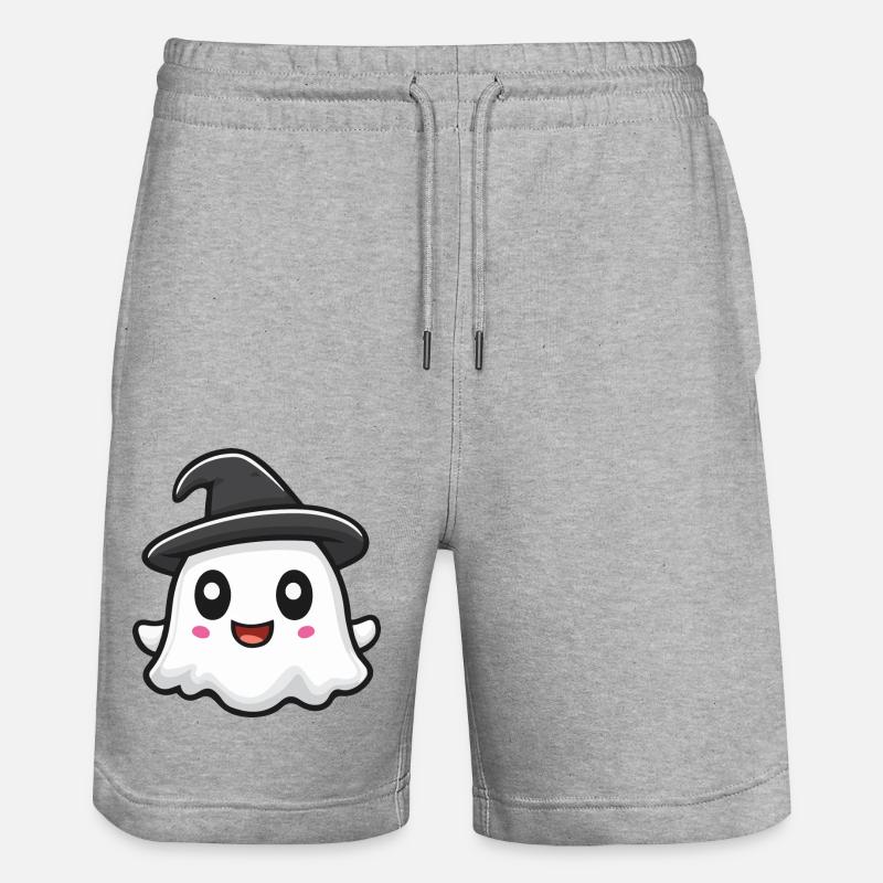 Bande dessinée fantôme d’Halloween - Short de jogging bio TRAINER Stanley/Stella unisexe - gris chiné