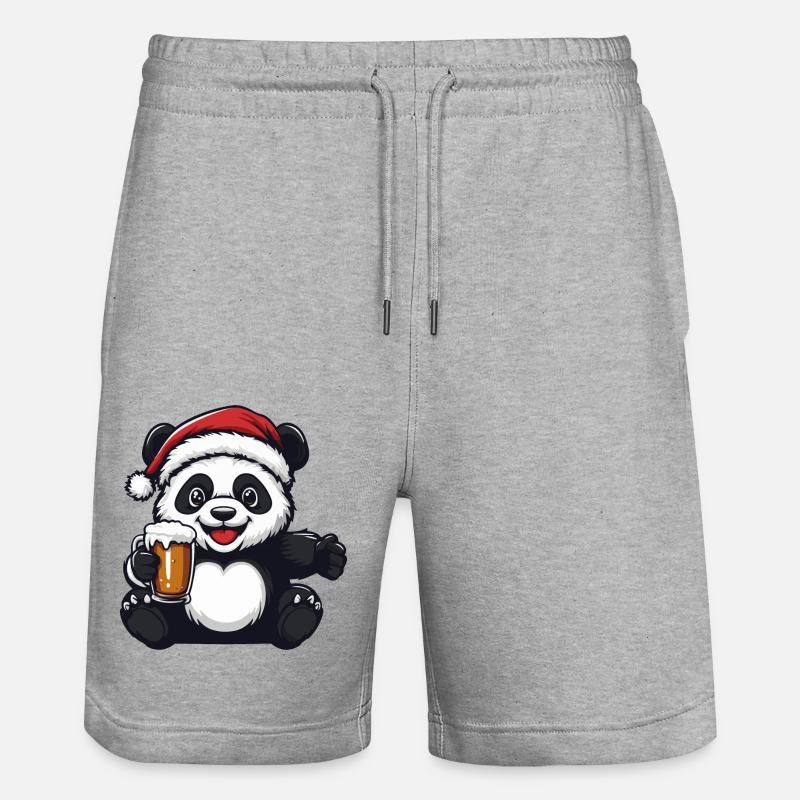 Bière de Noël Panda - Short de jogging bio TRAINER Stanley/Stella unisexe - gris chiné