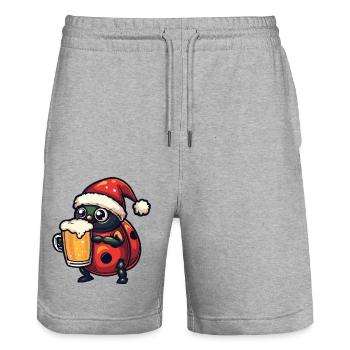 Marienkäfer Weihnachten Bier - Stanley/Stella Unisex Bio Joggingshorts Trainer  - Grau meliert - Vorne - Nik (191cm) & Marisol (170cm)
