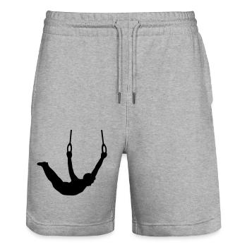 Inspiring ring gymnastics - powerful and elegant - Stanley/Stella Trainer Unisex Organic Jogging Shorts - heather grey - Front - Nik (191cm) & Marisol (170cm)