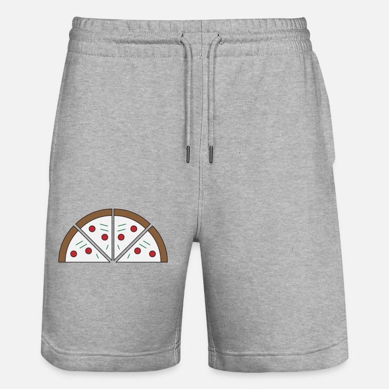 Bild von einer Pizza - Stanley/Stella Unisex Bio Joggingshorts Trainer  - Grau meliert