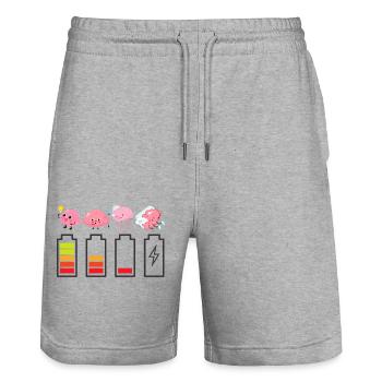 Cerveaux de batterie - Short de jogging bio TRAINER Stanley/Stella unisexe - gris chiné - Devant - Nik (191cm) & Marisol (170cm)