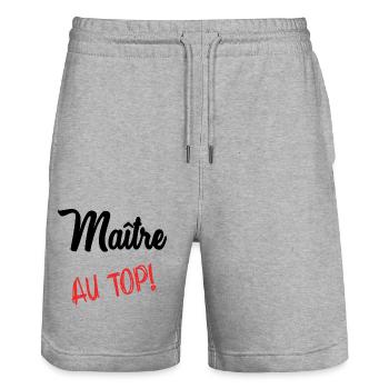 MAÎTRE. MAITRE - Short de jogging bio TRAINER Stanley/Stella unisexe - gris chiné - Devant - Nik (191cm) & Marisol (170cm)