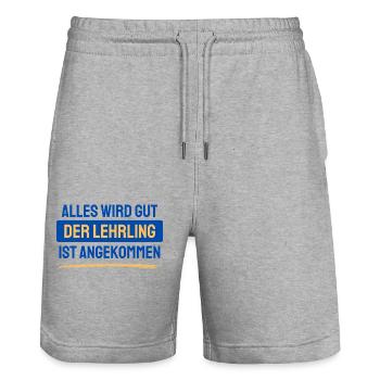 Everything will be fine - Stanley/Stella Trainer Unisex Organic Jogging Shorts - heather grey - Front - Nik (191cm) & Marisol (170cm)