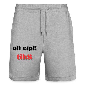 Do Epic Shit - Stanley/Stella Trainer Unisex Organic Jogging Shorts - heather grey - Front - Nik (191cm) & Marisol (170cm)