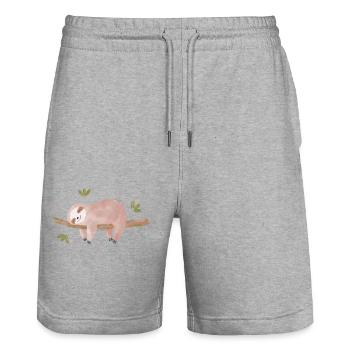 Dormir - Short de jogging bio TRAINER Stanley/Stella unisexe - gris chiné - Devant - Nik (191cm) & Marisol (170cm)