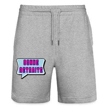 RETRAITE. RETRAITE. RETRAITEE. RETRAITE - Short de jogging bio TRAINER Stanley/Stella unisexe - gris chiné - Devant - Nik (191cm) & Marisol (170cm)