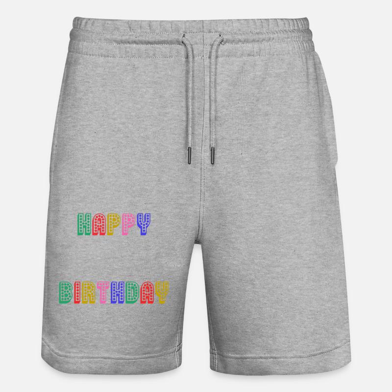 HAPPY BIRTHDAY. ANNIVERSAIRE. - Short de jogging bio TRAINER Stanley/Stella unisexe - gris chiné