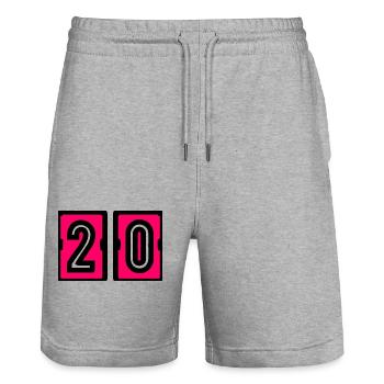 20. 20 YEARS. 20TH ANNIVERSARY. BIRTHDAY 20 YEARS. - Stanley/Stella Trainer Unisex Organic Jogging Shorts - heather grey - Front - Nik (191cm) & Marisol (170cm)