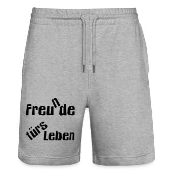 Freu(n)de fürs Leben - Stanley/Stella Unisex Bio Joggingshorts Trainer  - Grau meliert - Vorne - Nik (191cm) & Marisol (170cm)