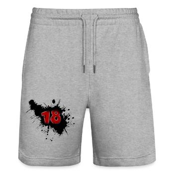 18. Geburtstag - Stanley/Stella Unisex Bio Joggingshorts Trainer  - Grau meliert - Vorne - Nik (191cm) & Marisol (170cm)