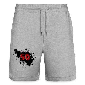 50. Geburtstag - Stanley/Stella Unisex Bio Joggingshorts Trainer  - Grau meliert - Vorne - Nik (191cm) & Marisol (170cm)
