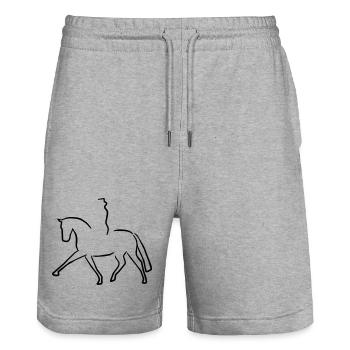 2541614 14699469 dressur - Stanley/Stella Unisex Bio Joggingshorts Trainer  - Grau meliert - Vorne - Nik (191cm) & Marisol (170cm)