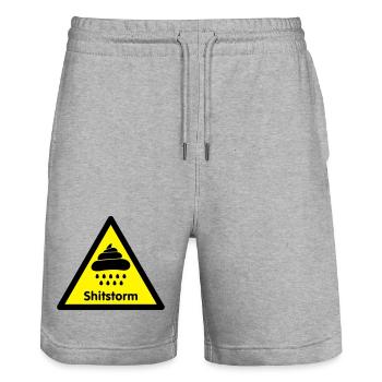 achtung shitstorm / flamewaer [2 color] - Stanley/Stella Unisex Bio Joggingshorts Trainer  - Grau meliert - Vorne - Nik (191cm) & Marisol (170cm)