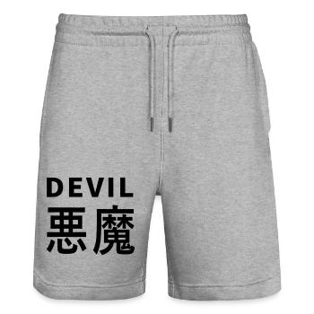 Le Kajni du Diable - Short de jogging bio TRAINER Stanley/Stella unisexe - gris chiné - Devant - Nik (191cm) & Marisol (170cm)
