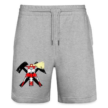 LIGHTHOUSE SLAT IRON - Stanley/Stella Trainer Unisex Organic Jogging Shorts - heather grey - Front - Nik (191cm) & Marisol (170cm)