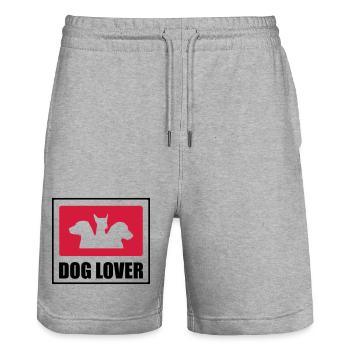 Dog Lover - Stanley/Stella Unisex Bio Joggingshorts Trainer  - Grau meliert - Vorne - Nik (191cm) & Marisol (170cm)