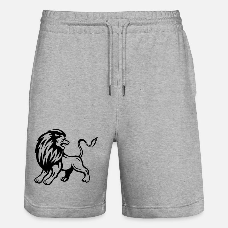 Lion - design - Short de jogging bio TRAINER Stanley/Stella unisexe - gris chiné