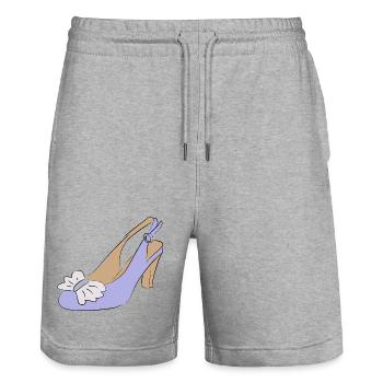 Damenschuh Schuh Mode - Stanley/Stella Unisex Bio Joggingshorts Trainer  - Grau meliert - Vorne - Nik (191cm) & Marisol (170cm)